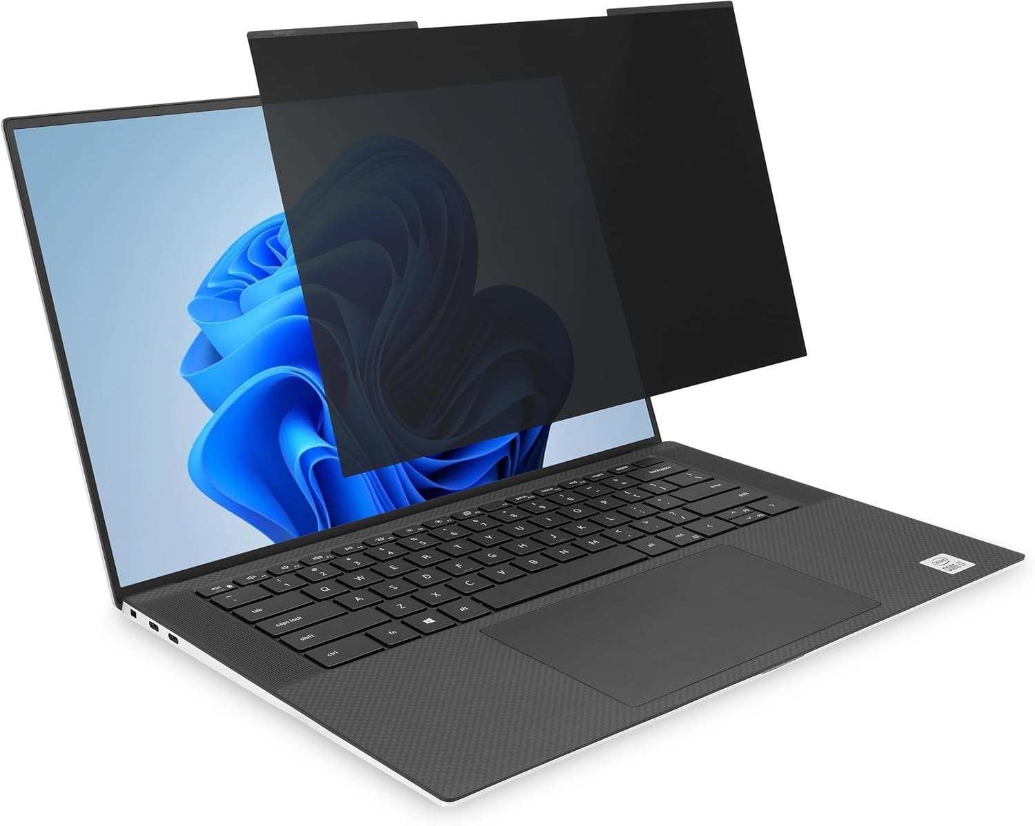 Kensington MagPro magnetic laptop privacy screen shown beside an open laptop
