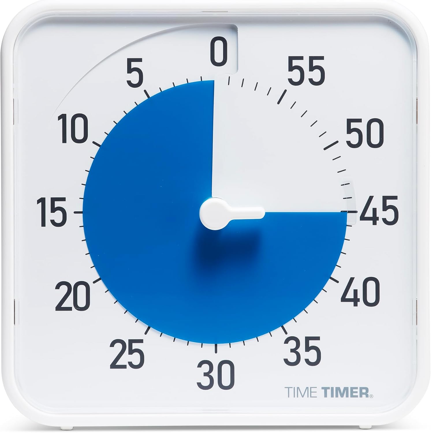 Time Timer Original 8 inch visual countdown timer in blue and white showing a red elapsing disk