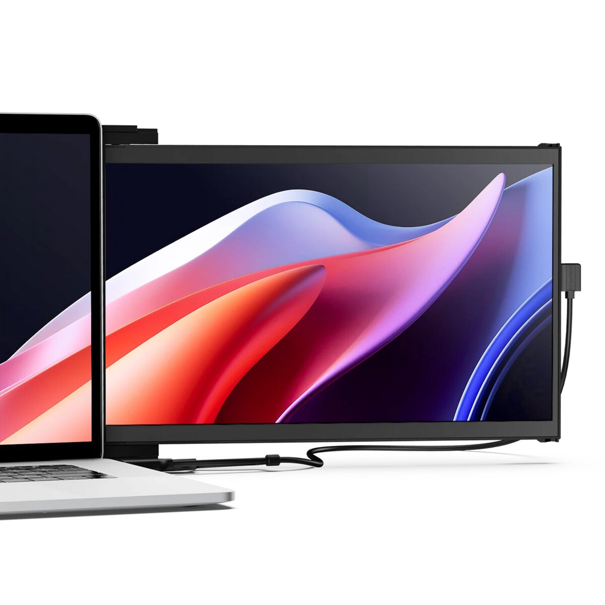 Mobile Pixels Duex Max DS 14.1-inch portable second screen attached to a laptop