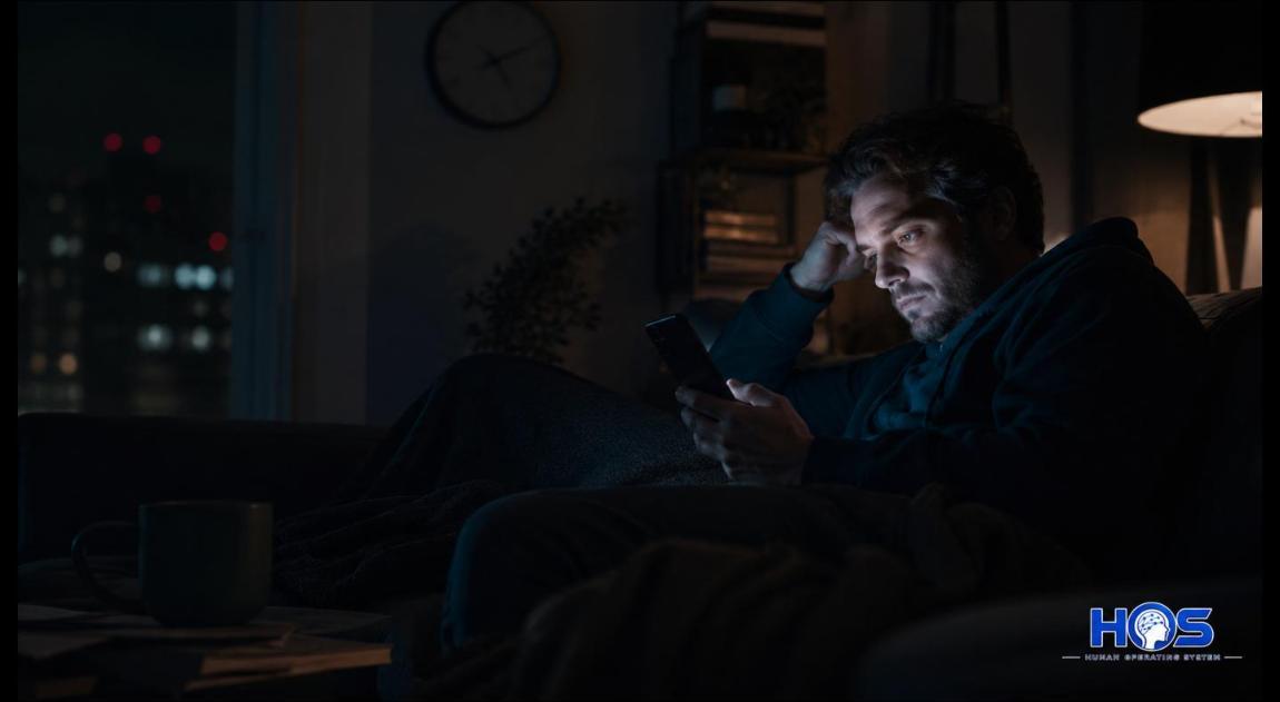 A person caught in an endless smartphone news feed, illustrating the uncertainty behind doomscrolling.
